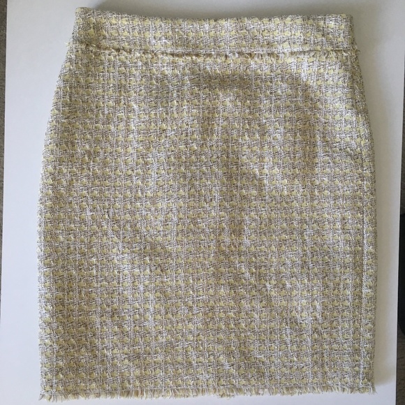 Ann Taylor Tweed Yellow skirt - Picture 2 of 2